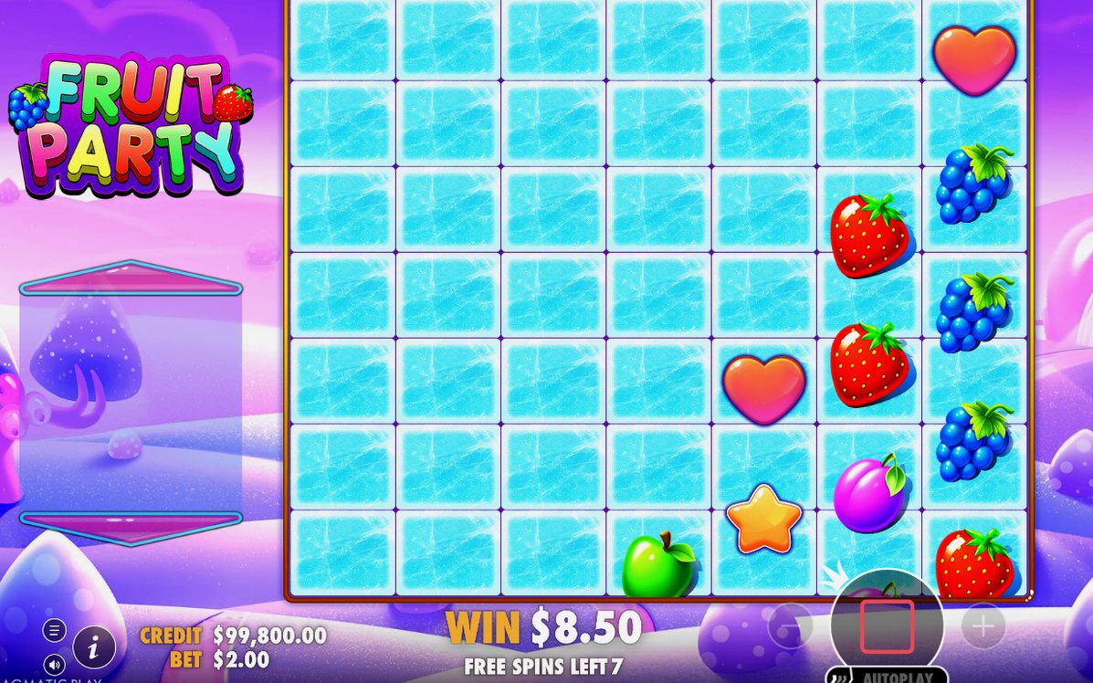 Free Spins en cours sur le fond candy-land de nuit